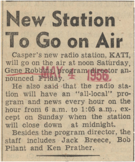 Kati Radi KATI History 1950's - KATI Radio Casper